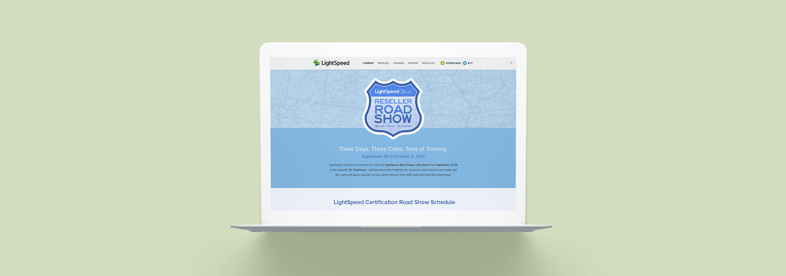 Lightspeed Reseller Road Show Website designed by Noisy Ghost Co.