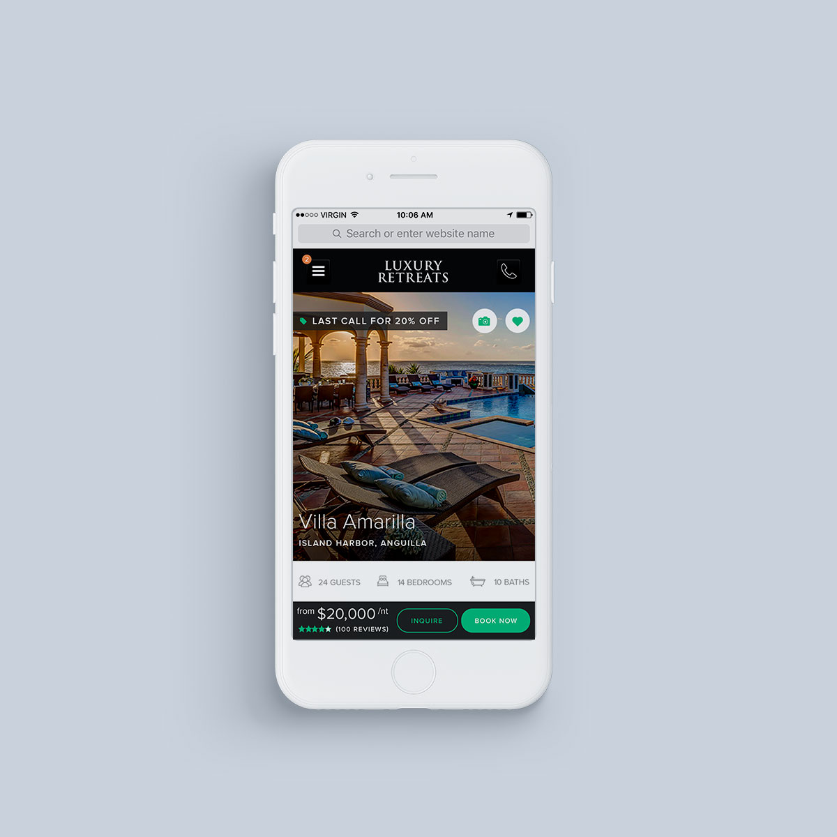 Luxury Retreats W2 Mobile Product Detail Page