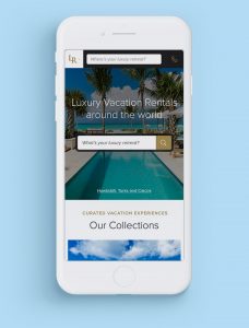 Luxury Retreats W3 Mobile travel website design by Noisy Ghost Co.