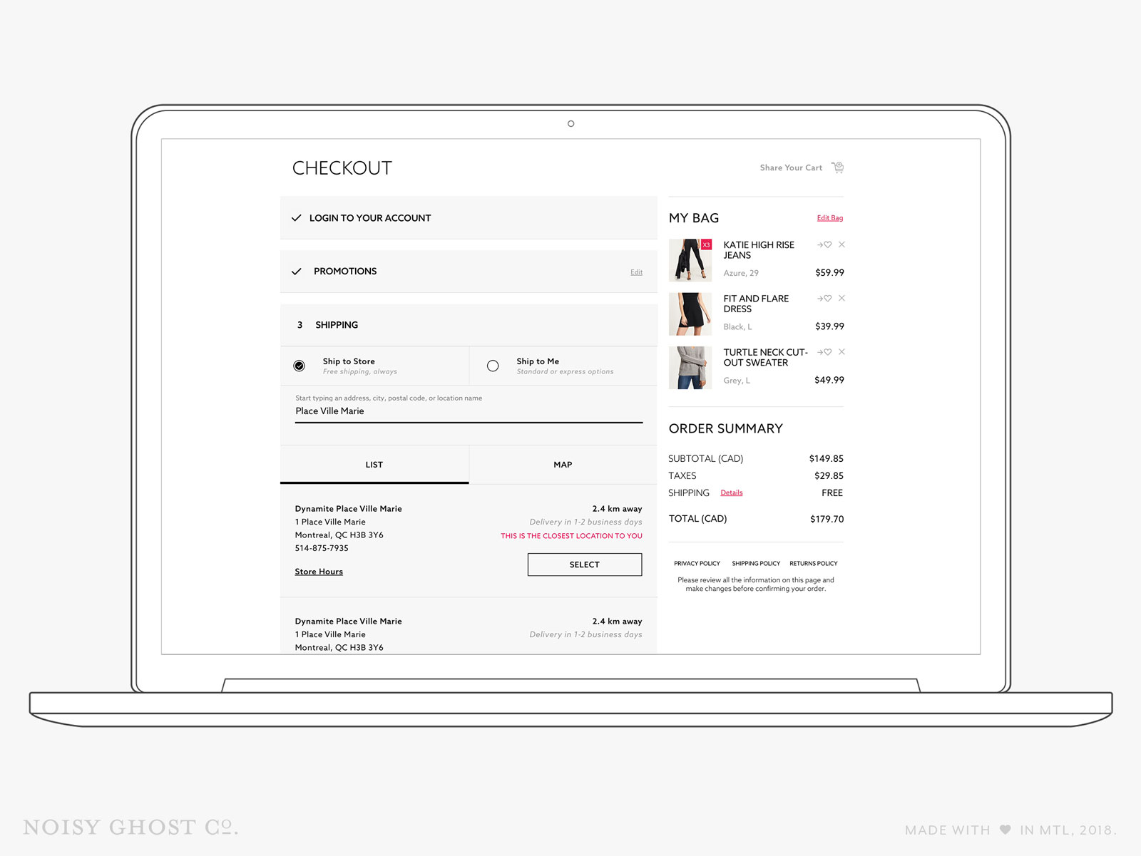 Dynamite eCommerce Checkout - Ship to Store