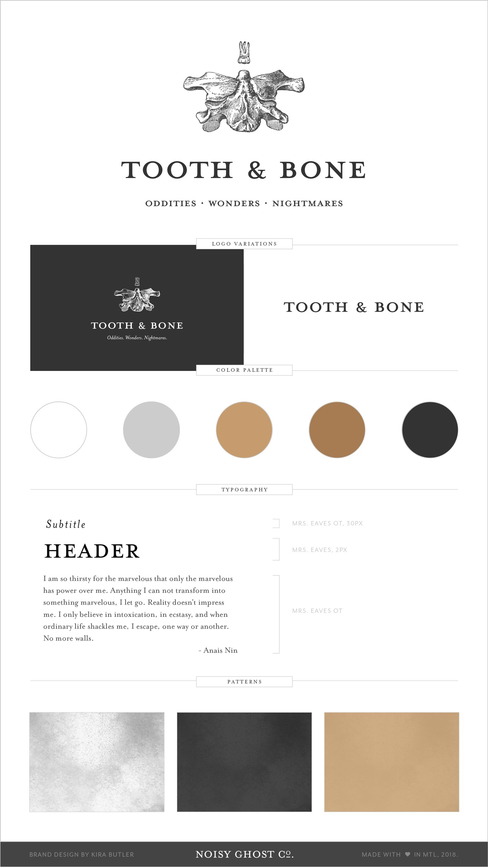 Tooth & Bone identity design by Noisy Ghost Co.